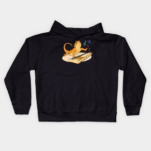 Bearded Dragon Music Piano Player Musician Kids Hoodie